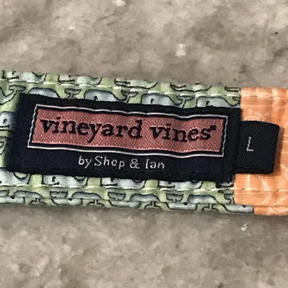 Vineyard‎ Vines Belt Boys 28 Multicolor Patchwork D-Ring Cotton Whales Fish